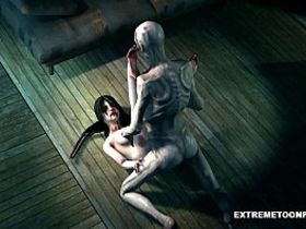 Мультик о том, как зомби трахает девушку с большими сиськами